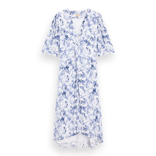 Scotch & Soda Midi Wrap Dress With Knot Detail